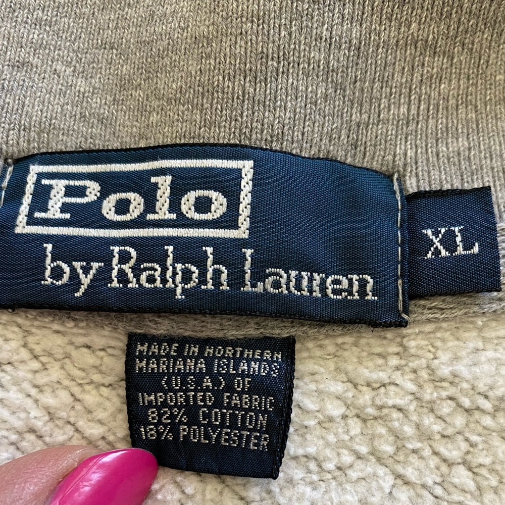 Polo Ralph Lauren Preowned Mens XL Quarter Zip Pullover Gray Sweater - Picture 5 of 9